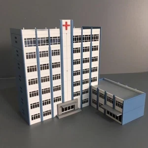 1/150 1/87 Scene Costruzione Sandbox Modello Grattacielo Ospedale Edifici Assemblati - Foto 1 di 19