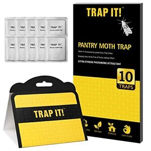 TRAP IT! Pantry Moth Traps 10 Pack Sticky Glue Trap with Pheromones to Attra