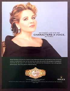 Opera Star Renee Fleming Rolex 2006 dama fecha solo reloj foto vintage anuncio impreso - Imagen 1 de 1