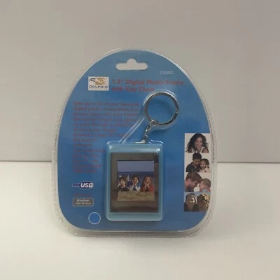 Vintage Digital Photo Frame Key Chain - 1.5 Inch Colour Screen - Blue - New - Image 1 of 4