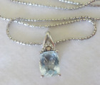 - 4.10 gms, 16 in, 2.30 ctw Levian 14K White Gold Aquamarine Diamond Necklace