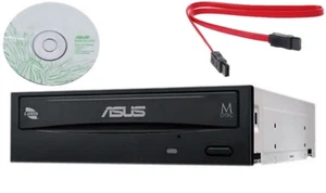 Asus Black SATA 24X  Internal Burner Drive CD DVD RW writer + software - Picture 1 of 3