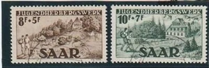 Saarland von 1949 gestempelt MiNr. 262-263 Type I Jugendherbergswerk - Picture 1 of 2