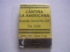 Cantina La Americana Colon R De P Republic Of Panama Empty Matchbook