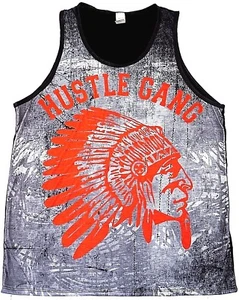 INDIAN Sublimation Tank Top T-shirt Native American Hustle Vest Adult Men's New - Picture 1 of 3