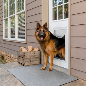 27"x17" Large Dog Door Aluminum Pet Cat Magnetic Lockable Flap Screen Gate XL - Picture 1 of 12