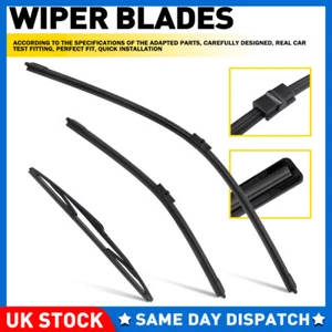3x For Ford Focus MK2 04-11 26" 17" 14" Front & Rear Windscreen Wiper Blades Set - Picture 1 of 18