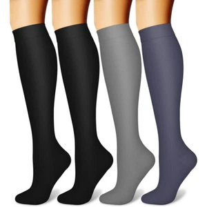 Cotton Compression Socks for Men & Women Circulation Knee High Socks 20-30mmHg - Picture 1 of 15
