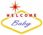 Las Vegas Welcome Baby Shower ~ Edible 2D Fondant Cake Cupcake Topper ~ D24399 *