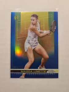 2024 Topps Chrome Tennis Magda Linette 1st #61 Blue Refractor Parallel 3/250 - Bild 1 von 2
