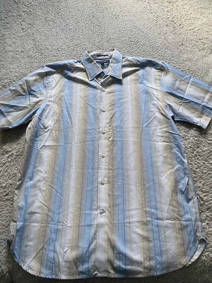 Camisa Austin Reed London Hombre Rayas Manga Corta Abotonada Multicolor Talla M Foto 1 de 4