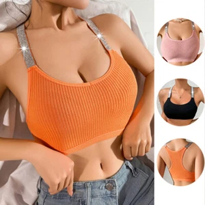 Women Ladies Sleeveless Strappy Bandeau Plain Camisole Boobtube Bralet Crop Top• - Picture 1 of 24