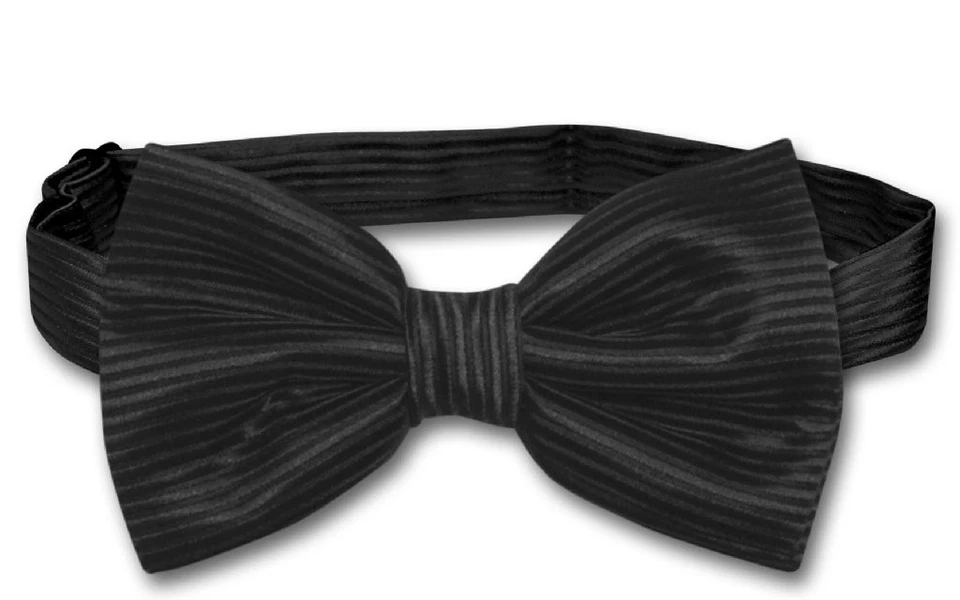 Pajarita Vesuvio Napoli negra tejida diseño horizontal a rayas para hombre Foto 1 de 1