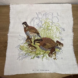 Bob ricamo crewel vintage 1977 quaglie bianche Columbia Minerva #7856 completo - Foto 1 di 13