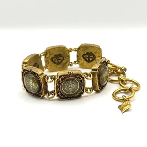 VSA Virgins Saints & Angels San Benito Gold Tone Bracelet - Picture 1 of 10