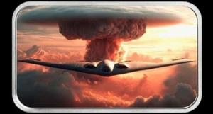 Barra de arte de plata 2025 de 1 oz Don't Mess with Trump's America B2 Bomber de colección 149 - Imagen 1 de 2