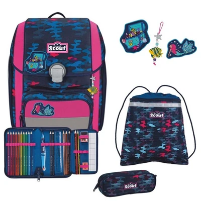 Scout Genius DIN - Schulranzen Set 4 tlg. mit Turnbeutel Magic Sea *NEU* - Bild 1 von 4