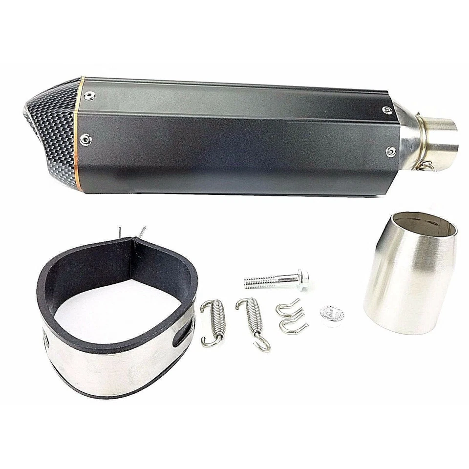 Silenciador de escape de rendimiento sin cordones para motocicleta 2FastMoto - negro 1111 Foto 1 de 4