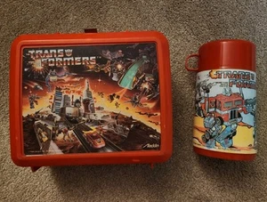Porta pranzo e thermos in plastica Transformers vintage (Aladdin, 1986) - Foto 1 di 10
