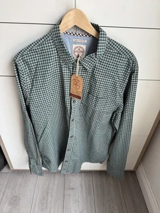 Fat Face mens Extra Large XL Green Slim Stretch check shirt BNWT - Picture 1 of 4