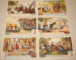 LIEBIG 6 CARD SET Illustrated French Lithograph Victorian ANTIQUE VINTAGE 1800s - Picture 1 of 14