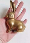 Vintage Brass Bunny Rabbit Hare Figure Decorative Collectable Ornament 11cm Tall
