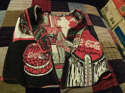 Coca-Cola Clothing (100% Cotton) Size: Adult Lg. (Tapestry Vest) Made in USA Ltd - Image 1 of 4