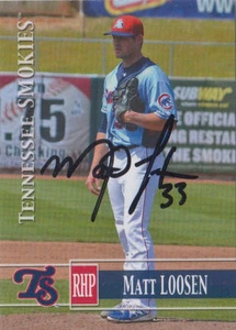 2014 Matt Loosen Tennessee Smokies Autograph Auto Signed RC Rookie Cubs - Picture 1 of 1