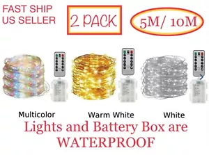 50-100 LEDs Battery Operated Mini LED Copper Wire String Fairy Lights W/ Remote - Picture 1 of 15