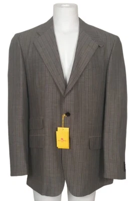 NUEVO Etro Sportcoat (Chaqueta)! Gris Rojo y Marrón Rayas Pesado Calce Ajustado ITALIA Foto 1 de 4