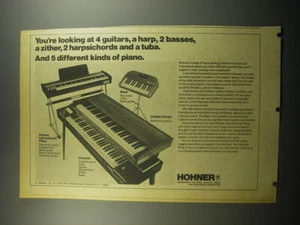 1974 anuncio Hohner - piano internacional, teclado bajo, clavinet - Imagen 1 de 1