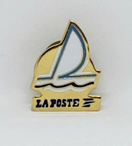 Vintage La Poste Sailboat Lapel Hat Tie Pin Pinback Badge France - Picture 1 of 1