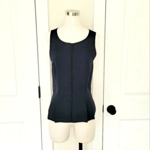 Blusa Club Monaco Azul Marino Sin Mangas Texturizada Plisada Peplum Talla 6 Nueva Sin Etiquetas Lujo - Imagen 1 de 8