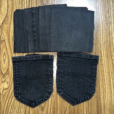 Bolsos e quadrados de jeans - Preto - 2 bolsos 25 quadrados - Imagem 1 de 4