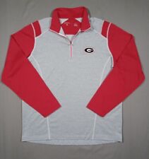 Georgia Bulldogs Shirt Mens L Red Gray 1/4 Zip Pullover Embroidered Logo