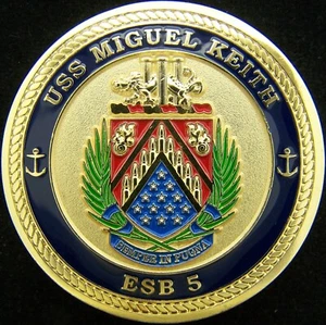 USS Miguel Keith ESB 5 Always in the Fight Abzieher Klasse Schiff Challenge Münze - Bild 1 von 3