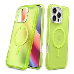 UltraSheer Mag Kompatibel mit iPhone 16 Pro Max Hülle Klar, Matt Neon Lime - Bild 1 von 7