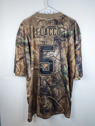 Joe Flacco Baltimore Ravens Jersey VTG Y2K Reebok Stitched Camo Hunting Sz XL Cover