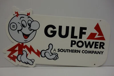 Reddy Kilowatt GULF POWER DIE CUT SIGN ELECTRICIAN GIFT 9H X 16W - Image 1 of 3