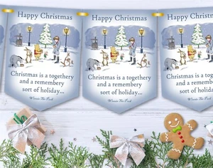 Winnie The Pooh Christmas Bunting,Christmas Garland,8 Flags,Christmas Decoration - Picture 1 of 5