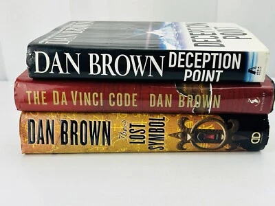 Dan Brown Hardcover Book Lot Da Vinci Code Lost Symbol Deception Point Foto 1 de 4