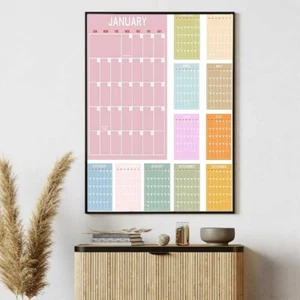 2025 Yearly Wall Calendar, Large Monthly Calendar Poster No Frame Home Decor - Picture 1 of 4