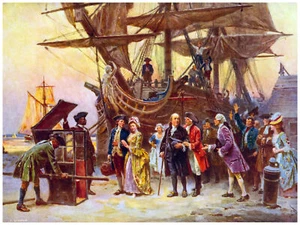 3806 Historical Poster from painting.Interior Design.Ben Franklin return home. - Picture 1 of 1