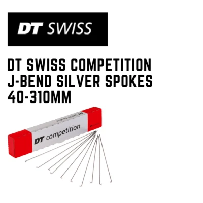 DT Swiss 14/15G J-образный изгиб Серебро Соревнования Двойные Сцепленные Спицы - все длины - Изображение 1 из 2