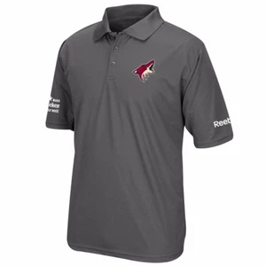 Arizona Coyotes Reebok Team Logo Grey Polo w/ Heineken Patch Men's - Picture 1 of 1