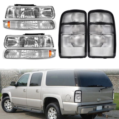 Conjunto de faros + luces traseras para Chevy Suburban 2000 2001 2002 2003 2004-2006 Foto 1 de 4