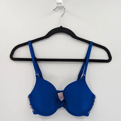 Sujetador Victoria's Secret 34C Azul Lunares Forrado Cobertura Perfecta Foto 1 de 4
