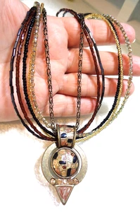 CHICO’S Signed, Multistrands, Unique Pendant Choker Necklace. - Picture 1 of 2