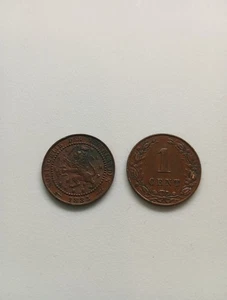 PAÍSES BAJOS 1883 1 CENTAVO MUY FINO 2 Lote - Imagen 1 de 2
