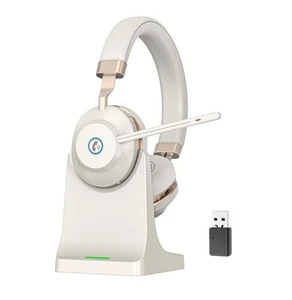 Casque Bluetooth sans Fil avec Micro Mute USB Dongle V5.2 pour Travail Meet Office NEUF - Photo 1/19